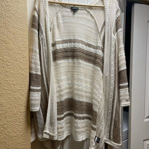 Tan and White Cardigan